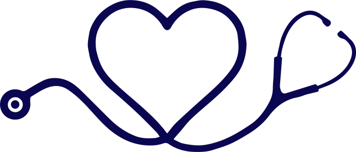 Heart-shaped stethoscope illustration
